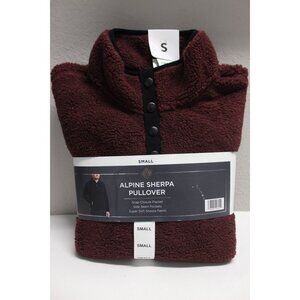 Member's Mark‎ men's wine snap close alpine sherpa pullover jacket S